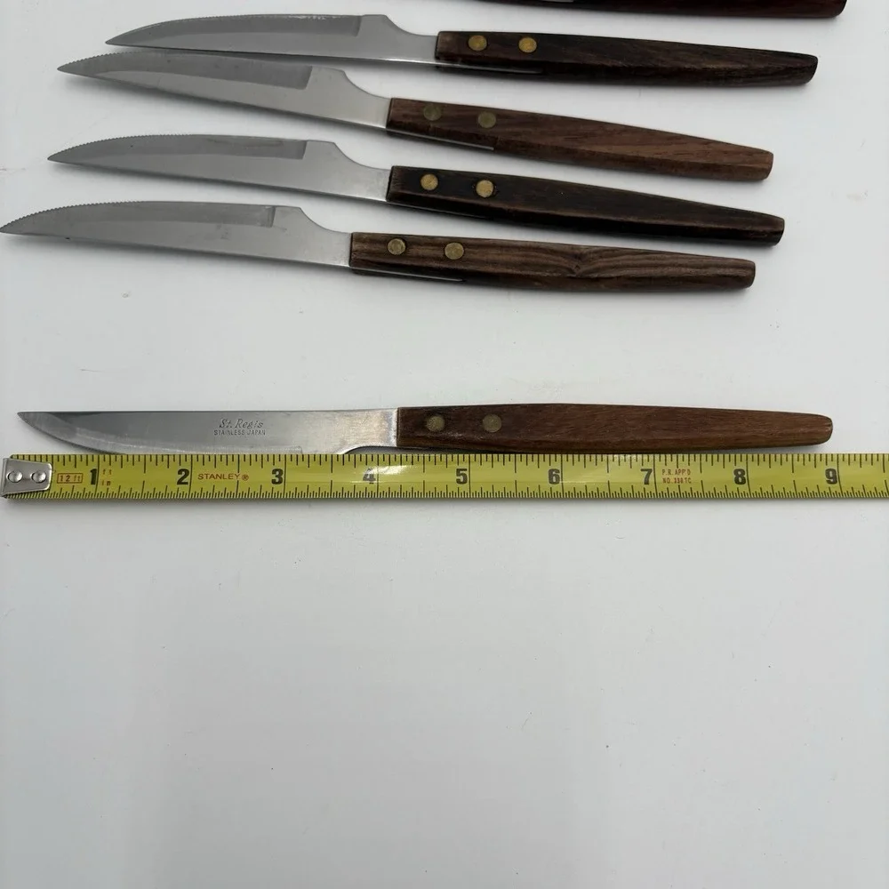 6 St. Regis Stainless‎ Steel Steak Knives Japan Retro MCM Design